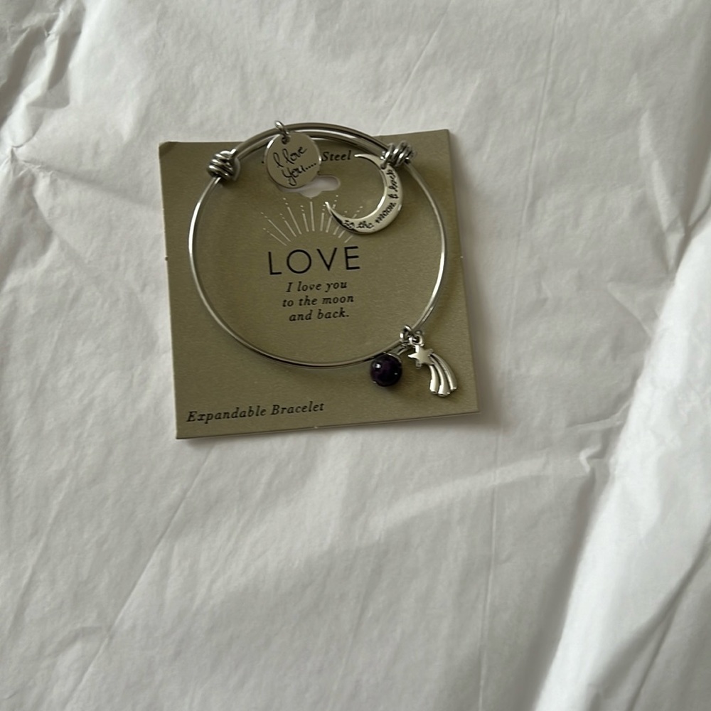 Stainless steel bracelet “I love you to the moon and back” NWT